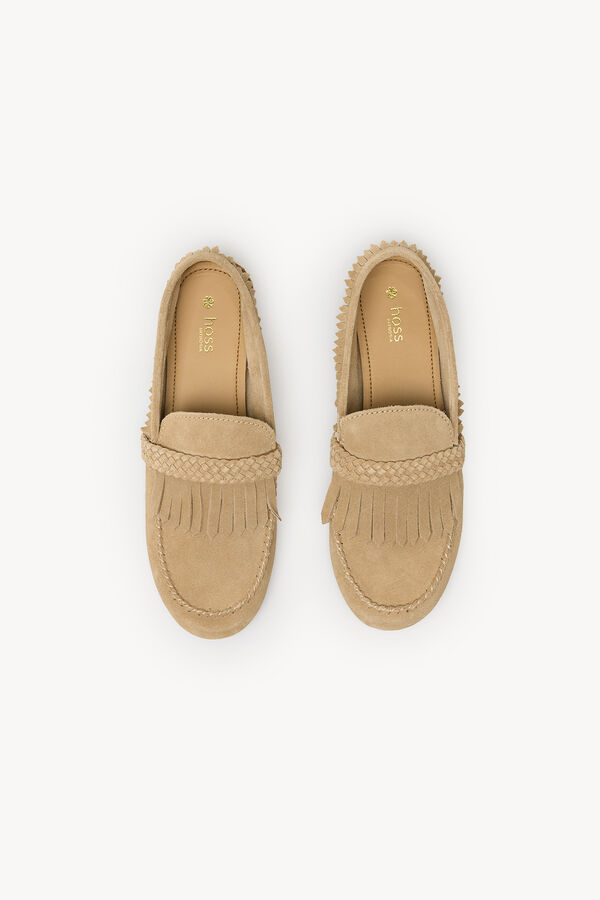 Hoss Intropia Laia. Mocassim franjas croute  Castanho
