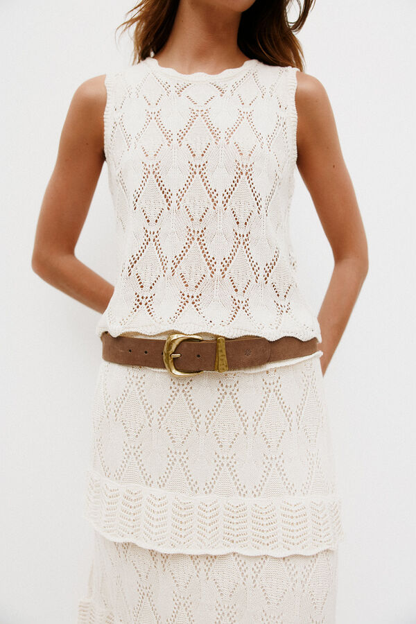 Hoss Intropia Norma. Top com folho Beige