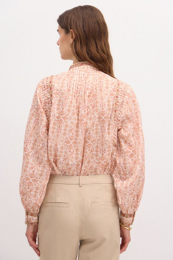 Hoss Intropia Ramona. Blusa estampada tiras bordadas. Multicolor