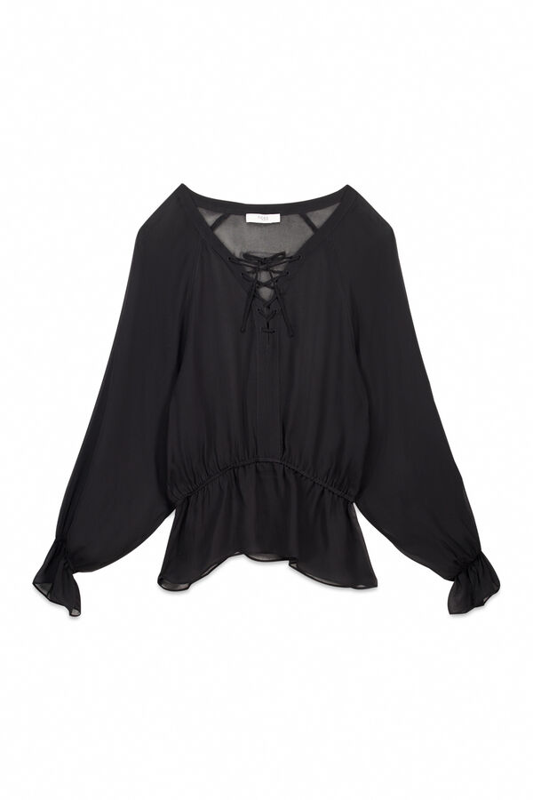 Hoss Intropia Clémence. Blusa con cierre cruzado Negro