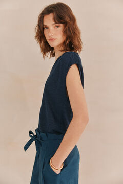 Hoss Intropia Miriam. T-shirt gola em bico Azul