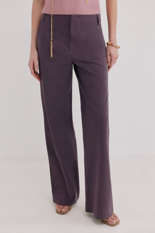Hoss Intropia Palmira. Pantal&oacute;n corte recto Morado
