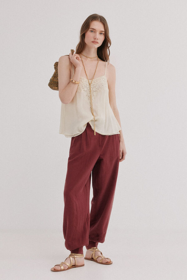 Hoss Intropia Clarissa. Top lencero Marfil