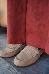 Hoss Intropia Laia. Mocassim franjas croute  Castanho