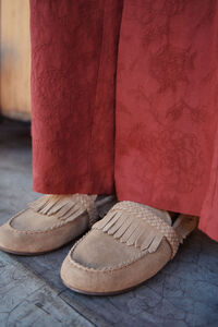 Hoss Intropia Laia. Mocassim franjas croute  Castanho