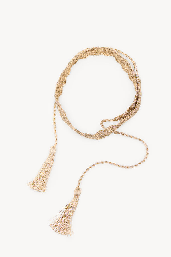Hoss Intropia Melina. Cinto de crochet lurex Cinzento