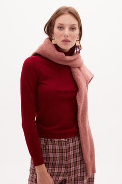 Hoss Intropia Viola Jersey de punto fino en lana merino Rojo