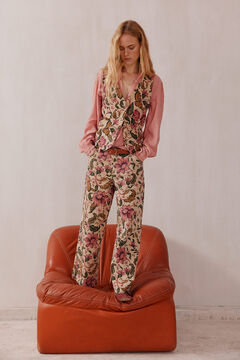 Hoss Intropia Enriqueta. Chaleco estampado Marfil
