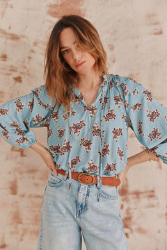 Hoss Intropia Camila. Blusa estampada Estampado Turquesa