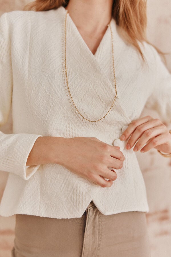 Hoss Intropia Elia. Casaco jacquard Ecru