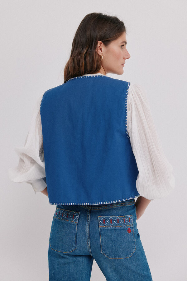 Hoss Intropia Emma. Chaleco boho Azul marino