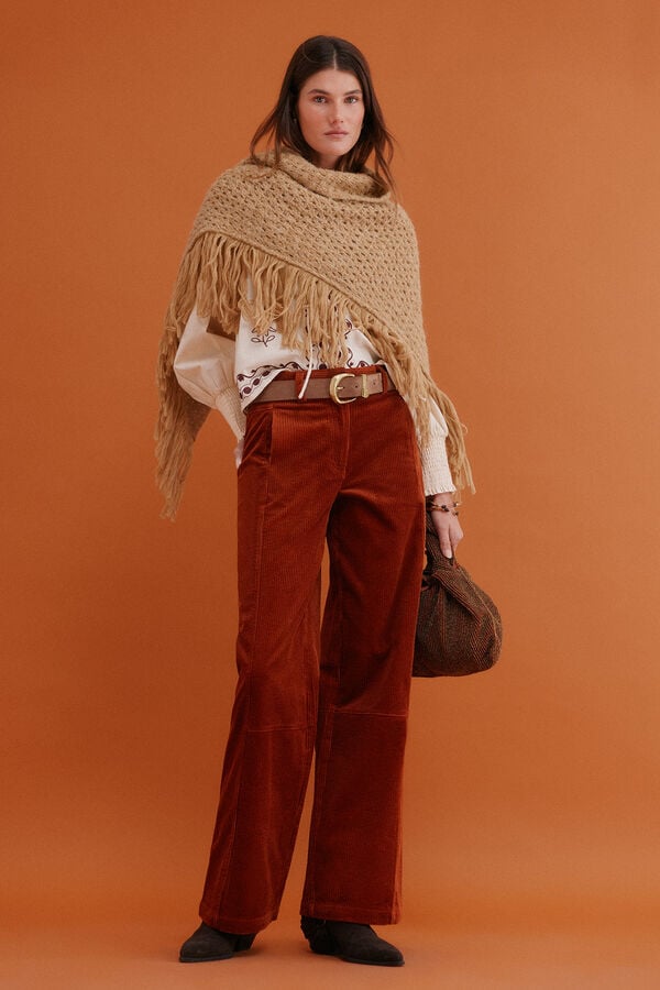 Hoss Intropia Pamela. Pantalones cropped Vino