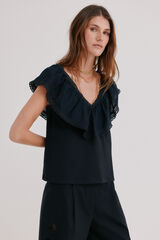 Hoss Intropia T-shirt com folho Malaika Preto