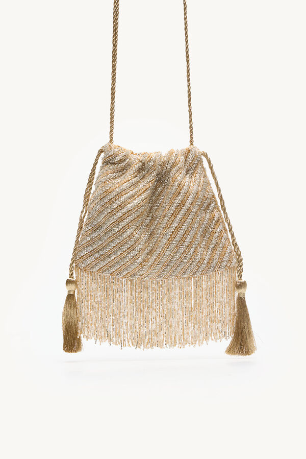 Hoss Intropia Nolie. Bolso abalorios Dorado