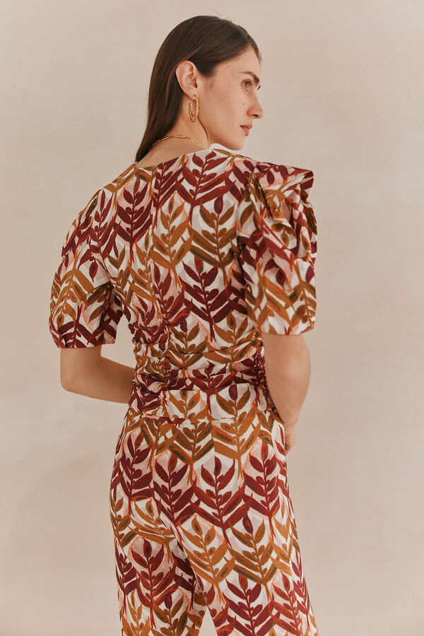 Hoss Intropia Carmina. Top estampado Castanho