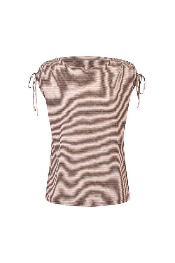 Hoss Intropia Madison. T-shirt com franzidos Castanho