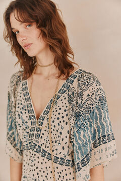 Hoss Intropia Amelia. Vestido bordado. Beige