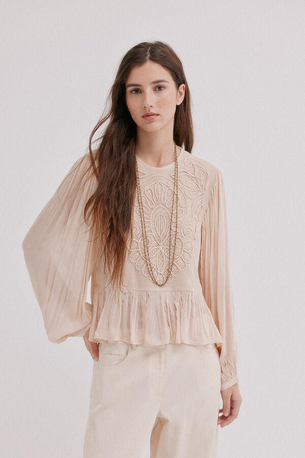 Hoss Intropia Ciane. Blusa rom&aacute;ntica Marfil