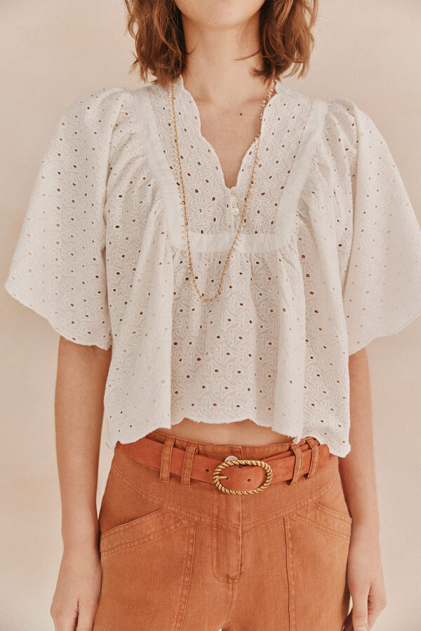 Hoss Intropia Gisela. Blusa bordada Branco