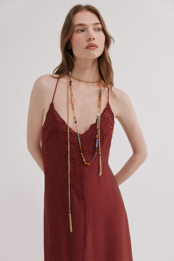 Hoss Intropia Vestido lencero bordado Amalia Granada