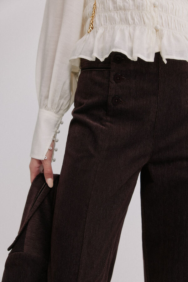 Hoss Intropia Pauline. Pantalón con doble abotonadura Marron