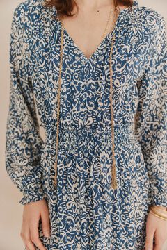 Hoss Intropia Lía Vestido estampado paneles Azul