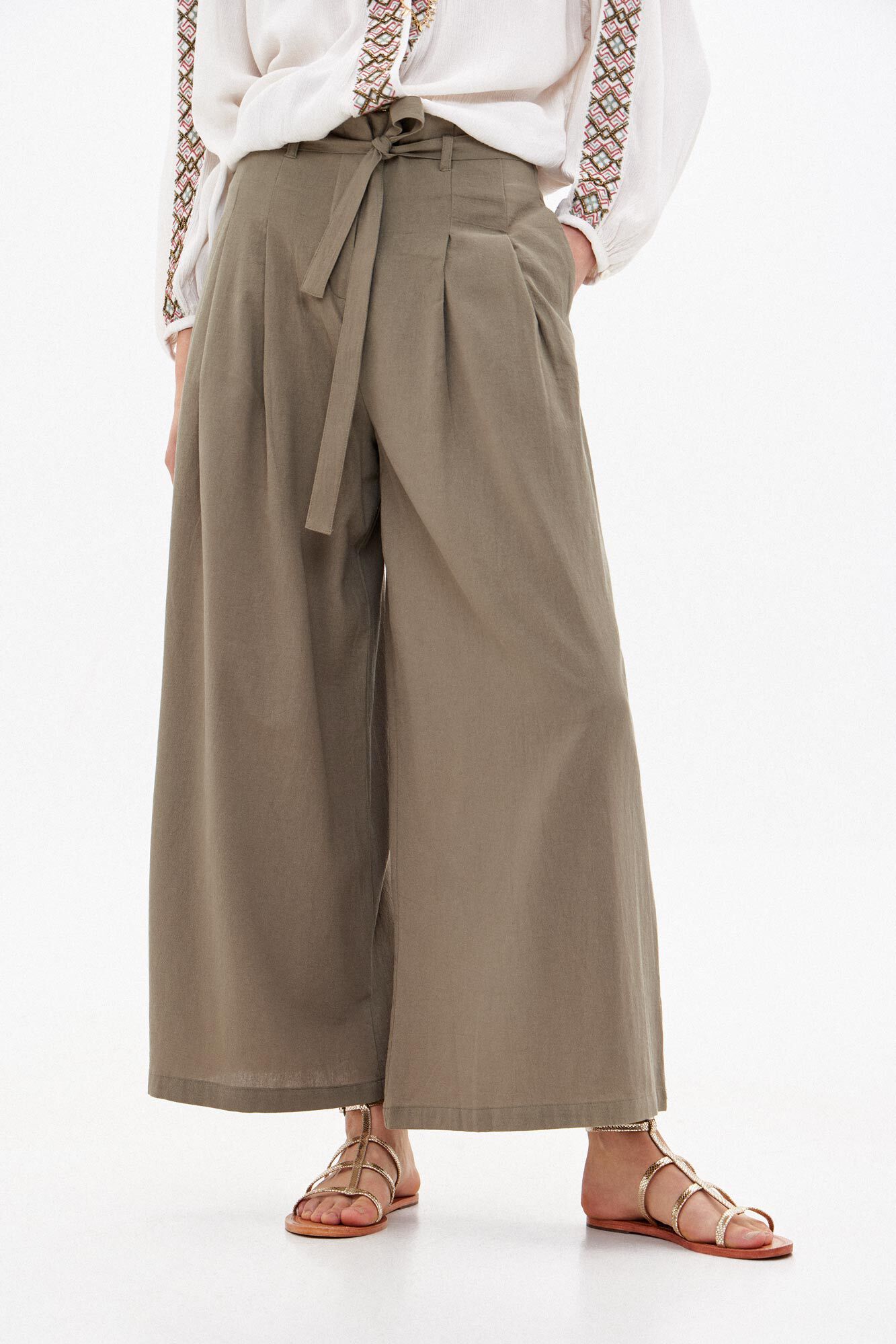 Hoss Intropia Palma. Pantal&oacute;n ancho de algod&oacute;n