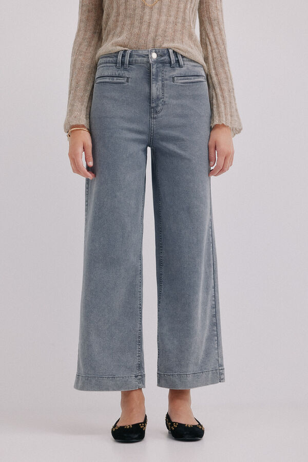 Hoss Intropia Berta. Vaqueros wide leg Gris