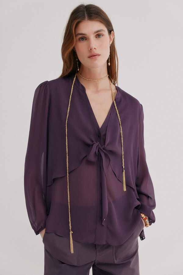 Hoss Intropia Gala. Blusa con lazada Morado