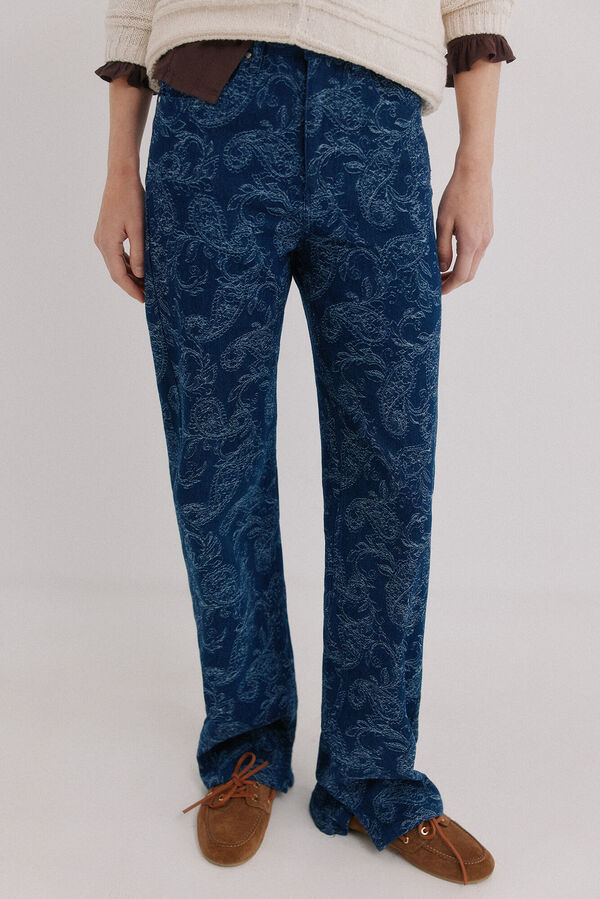 Hoss Intropia Brenda. Jeans jacquard Azul