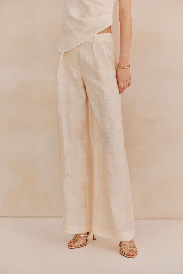 Hoss Intropia Piana.Pantalon Jaquard Marfil