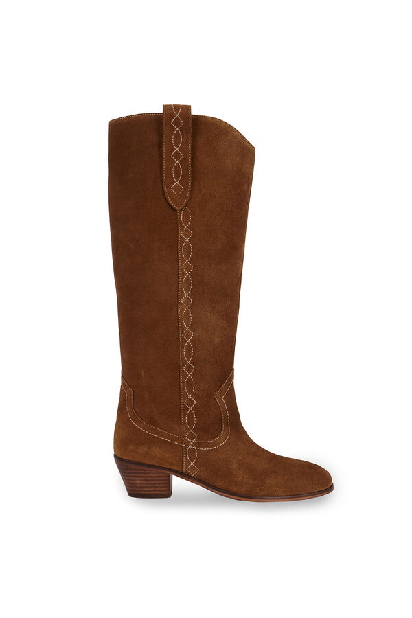 Hoss Intropia Maialen. Botas de serraje cowboy Marron