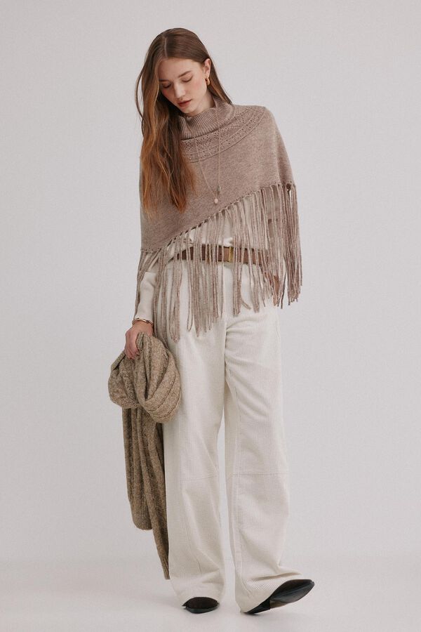 Hoss Intropia Marta. Capa flecos de tricot Blanco