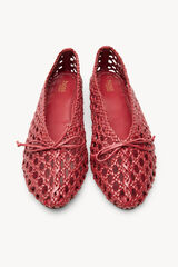 Hoss Intropia Martina. Sabrinas em pele tren&ccedil;ada Vermelho