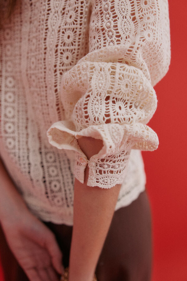 Hoss Intropia Camille. Blusa de guipur Marfil