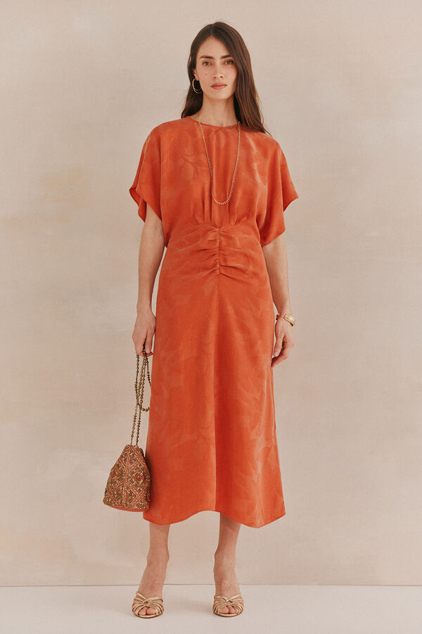 Hoss Intropia Alexa. Vestido jacquard ocasión Naranja