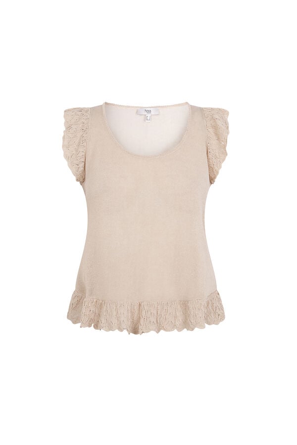 Hoss Intropia Nadia. Top con volantes Marfil