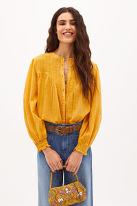 Hoss Intropia Fernarda. Camisa de algodón con rayas Amarillo