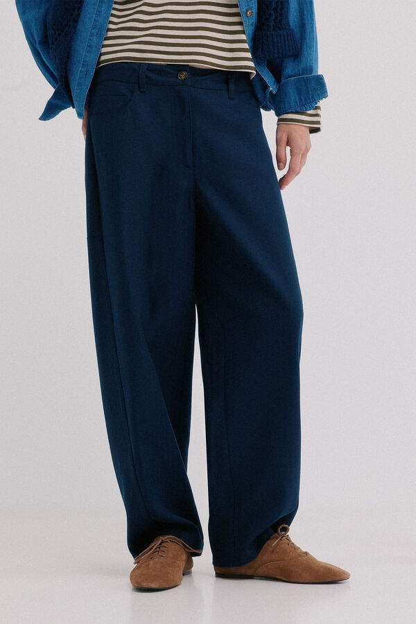 Hoss Intropia Praisa. Pantal&oacute;n de rayas Azul marino