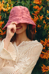 Hoss Intropia Meira. Sombrero bordado de algodón Rosa