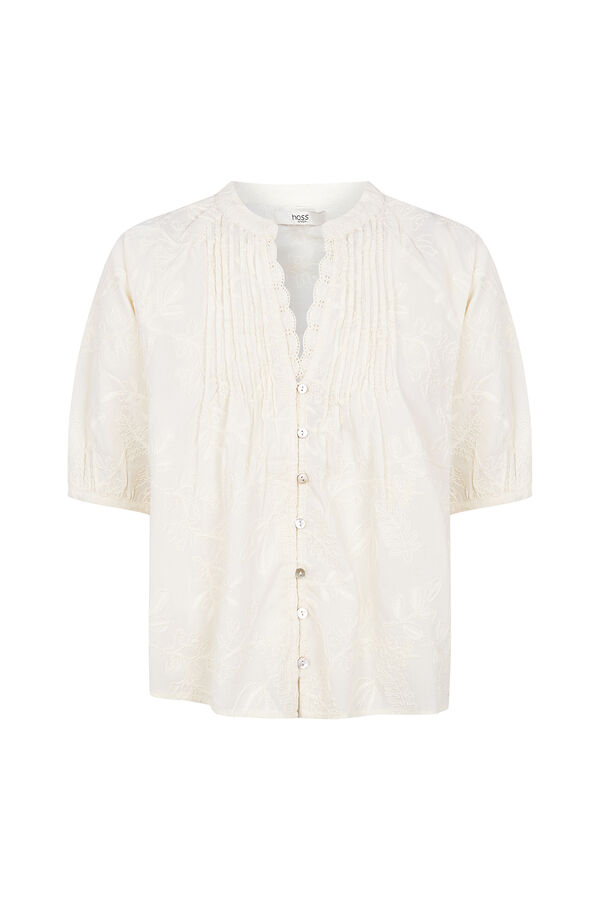 Hoss Intropia Celia. Blusa bordado floral Marfil