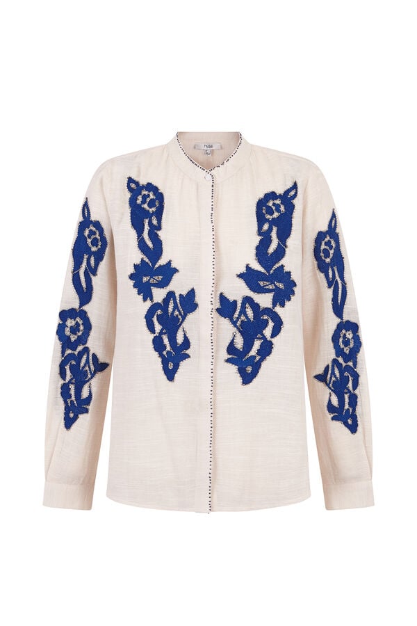 Hoss Intropia Cloé. Camisa bordada. Ecru