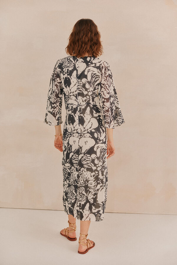 Hoss Intropia Lorna. Vestido estampado Ecru