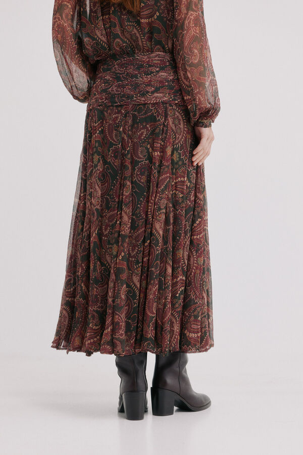Hoss Intropia Reila.Falda estampada Estampado granate