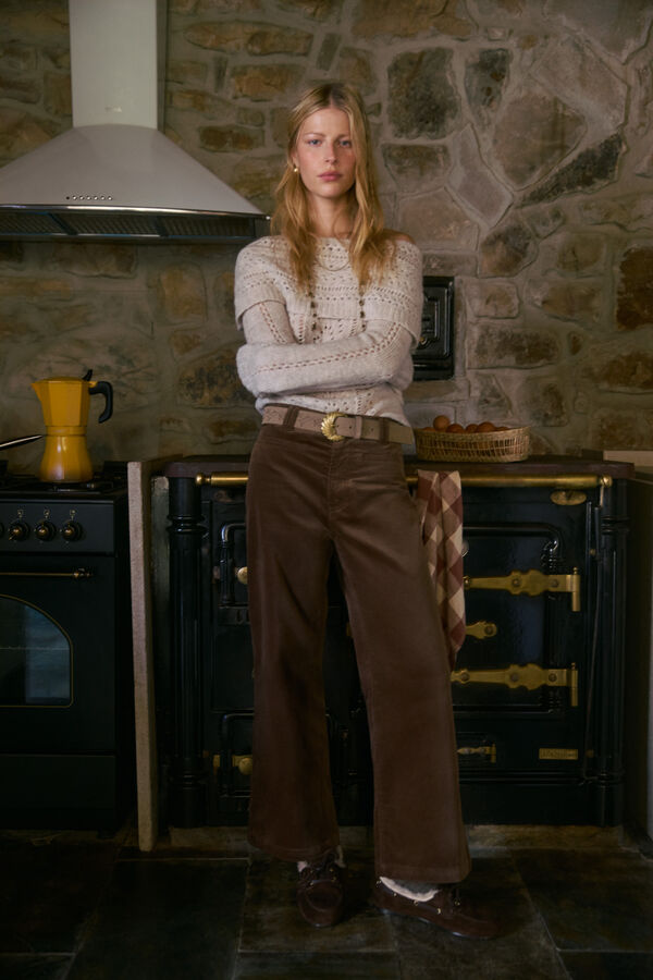Hoss Intropia Prunela.Pantal&oacute;n tiro medio Verde oscuro
