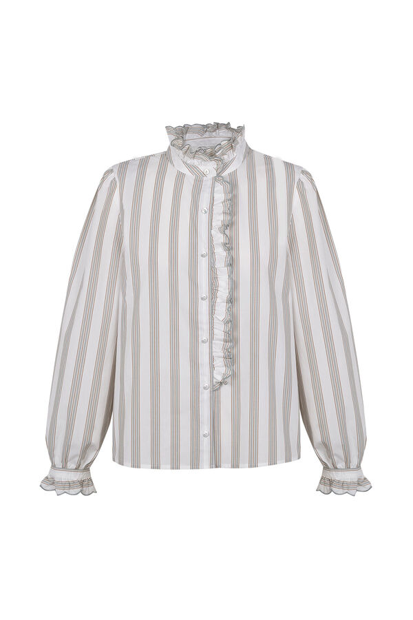 Hoss Intropia Cinzia.Camisa de riscas Ecru