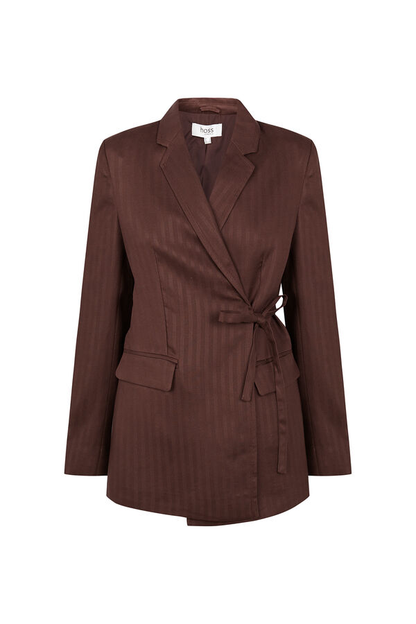 Hoss Intropia Elaine. blazer gola de lapela Castanho