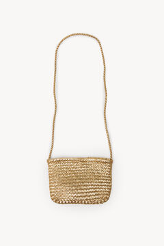 Hoss Intropia Noelle. Bolsa mala de tiracolo de pele trançado Dourado