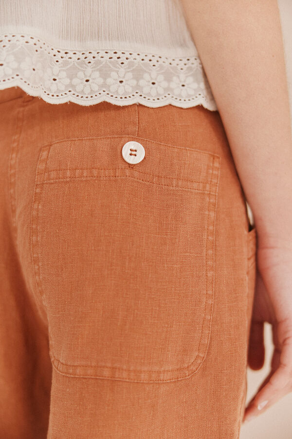 Hoss Intropia Priya.Pantalon lino Marron