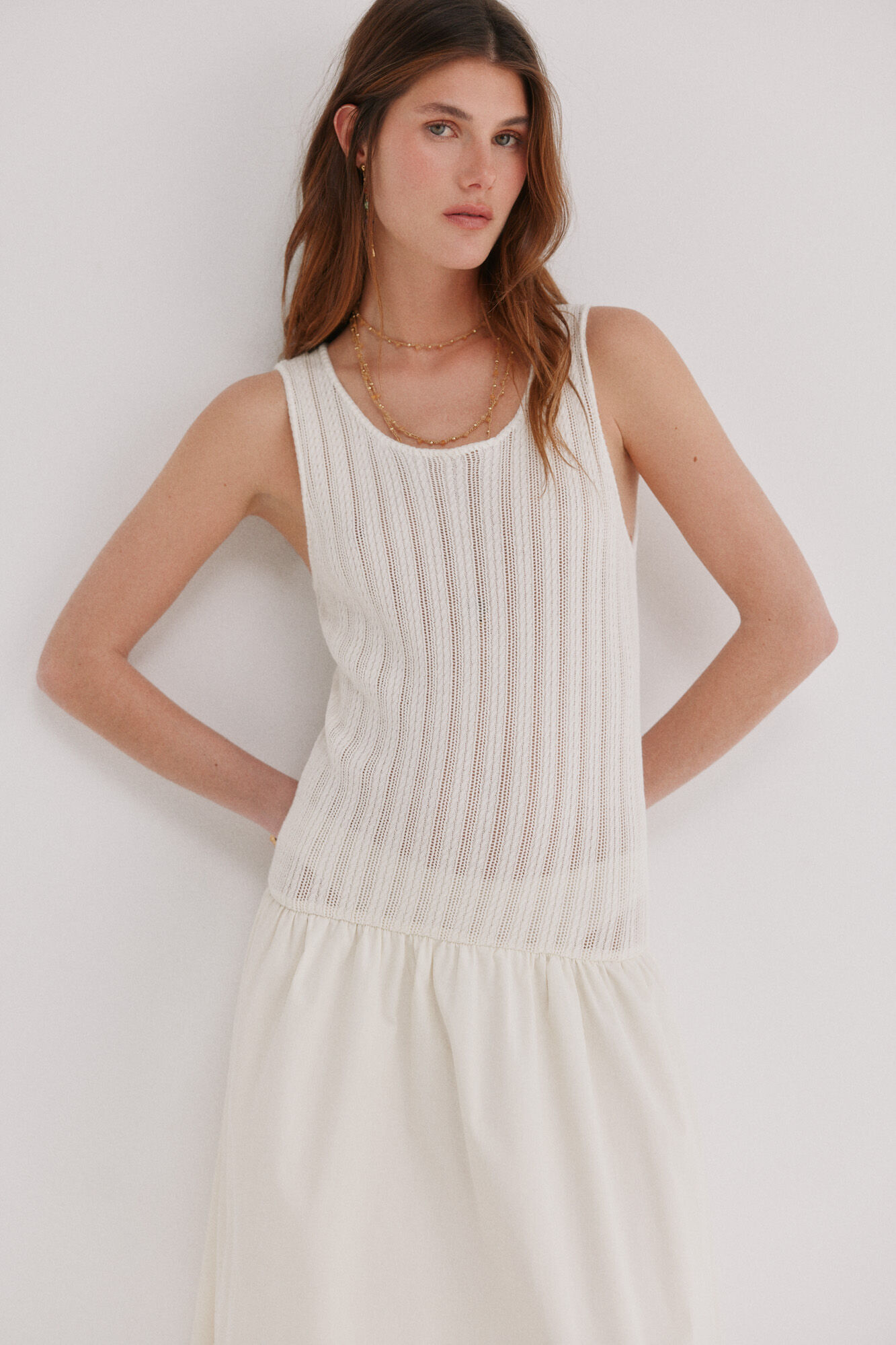Hoss Intropia Alba. Vestido de punto combinado